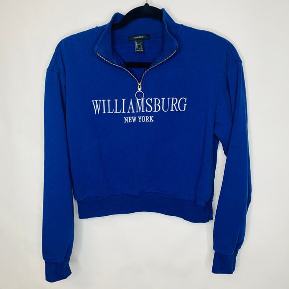 Williamsburg New York Cropped 1/4 Zip Sweatshirt Sz Small - Picture 5 of 8
